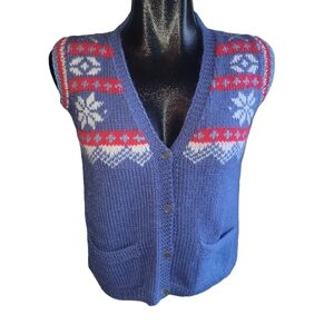 Handmade Vintage Knit Button Up Sweater Vest